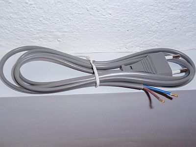 Power wire with euro plug grey